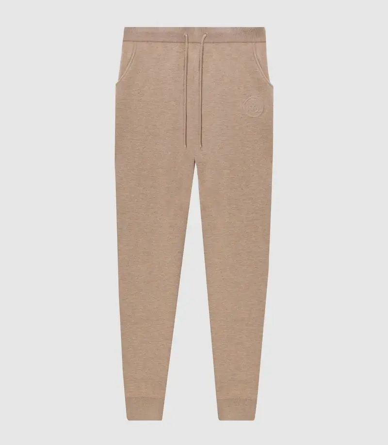 Jogging maille embosse beige