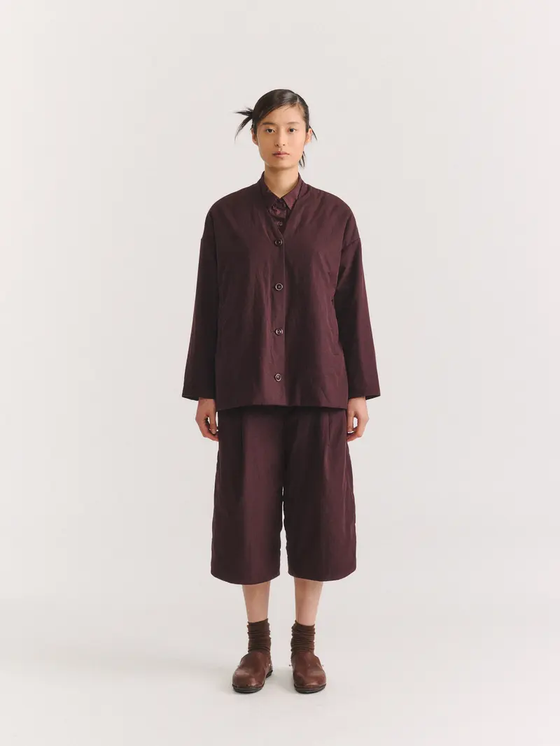 JULIANE JACKET - CHALK POPLIN - EBONY