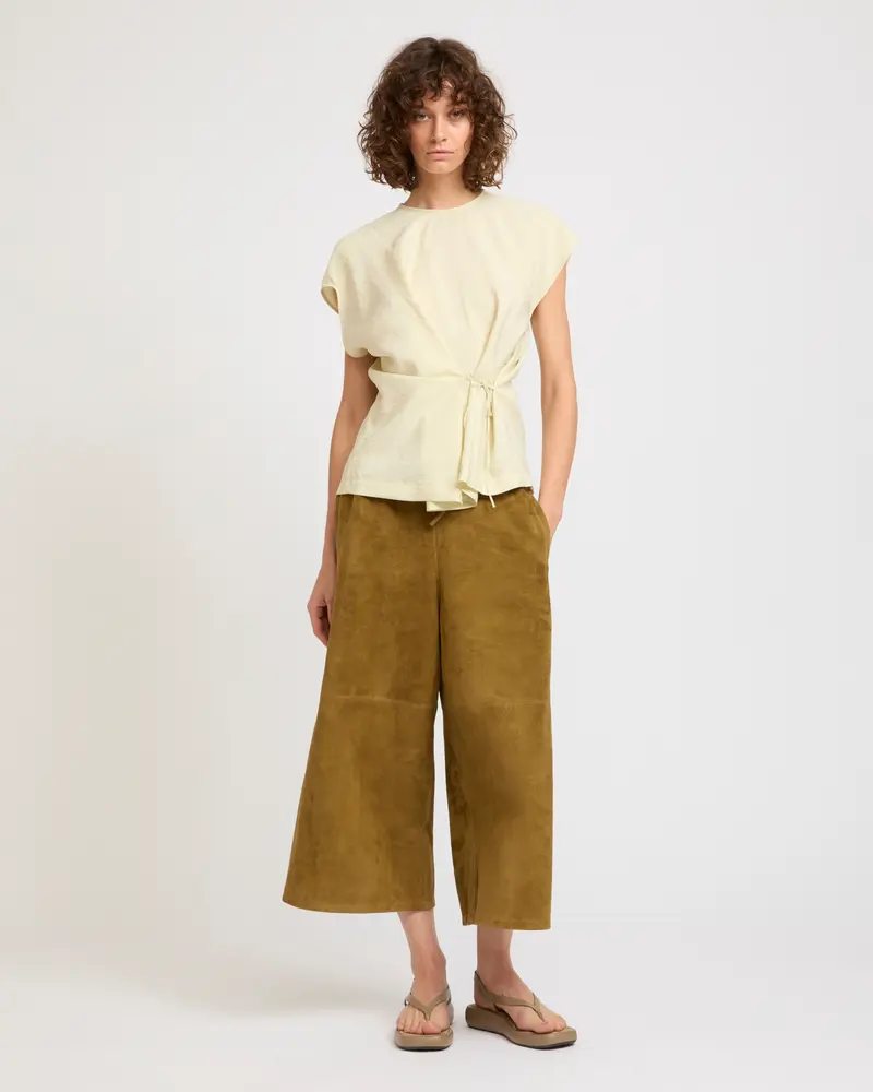 Jupe culotte en agneau velours