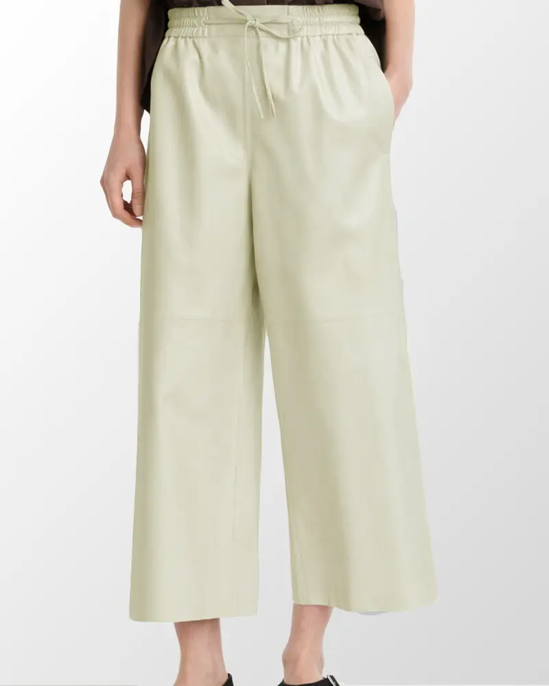 Jupe culotte en cuir d'agneau fin