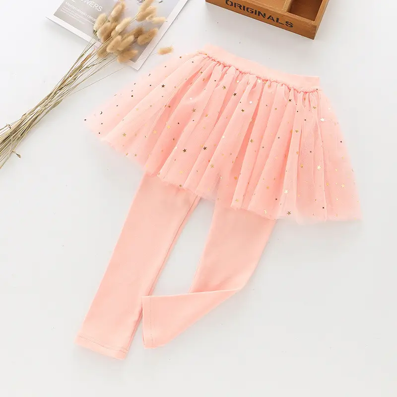 Jupe-culotte fille en tulle, style décontracté