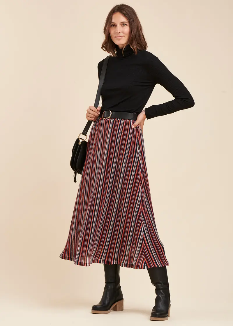 Jupe rayures multicolores
