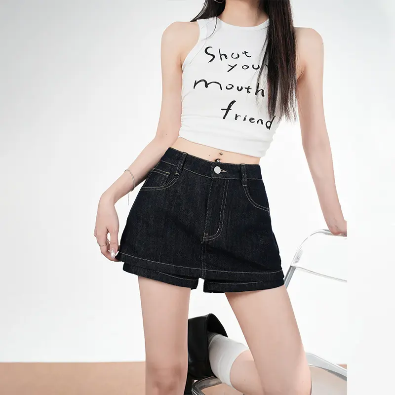 Jupe-Short Femme Taille Haute Ligne A – Design Anti-Transparence Été Casual Chic