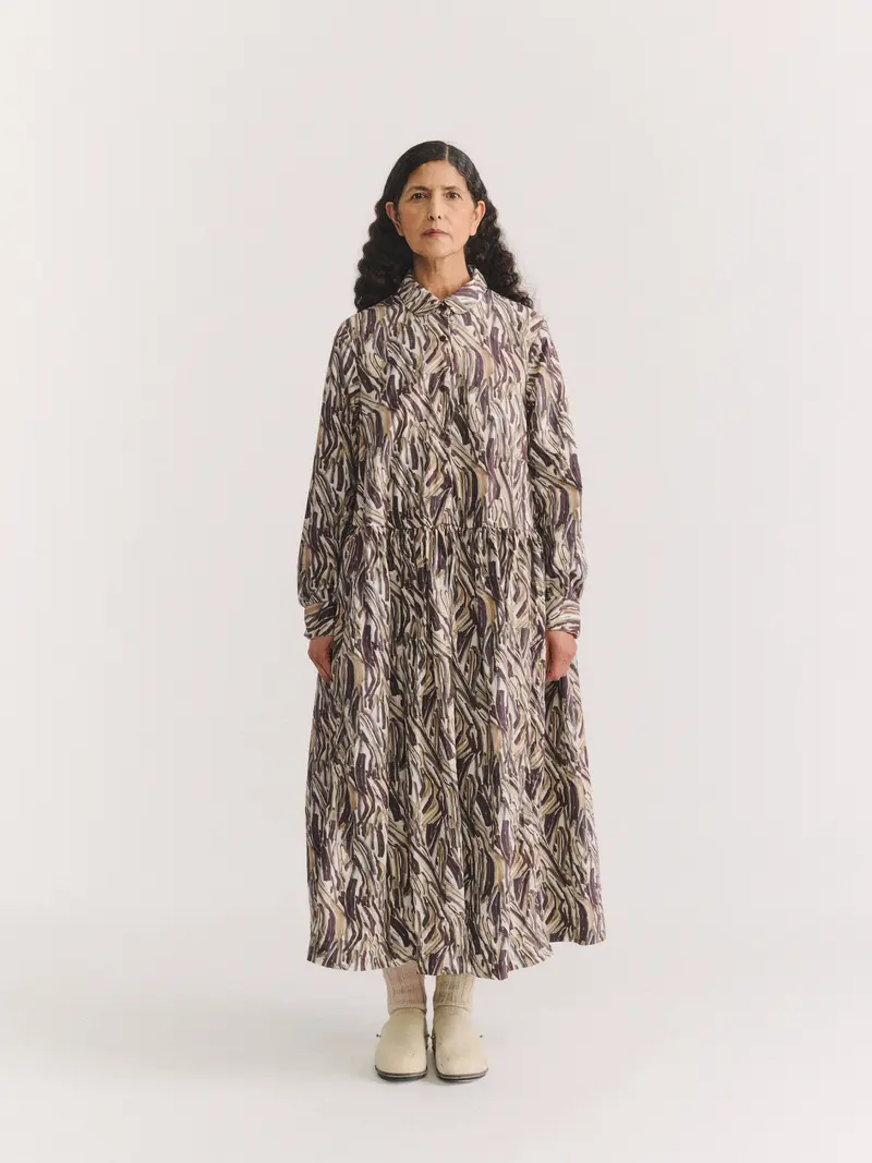 JUPITER DRESS - L COT PRINT - EBONY