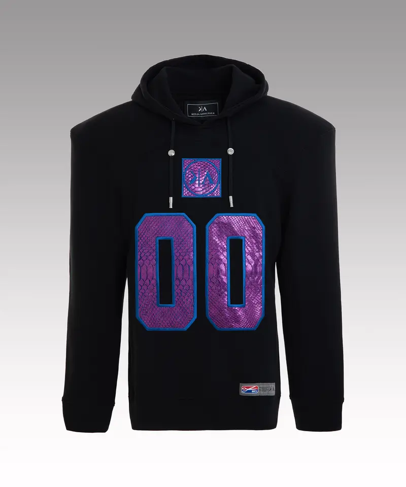 KA - Baller black cotton hoodie purple MCL edition