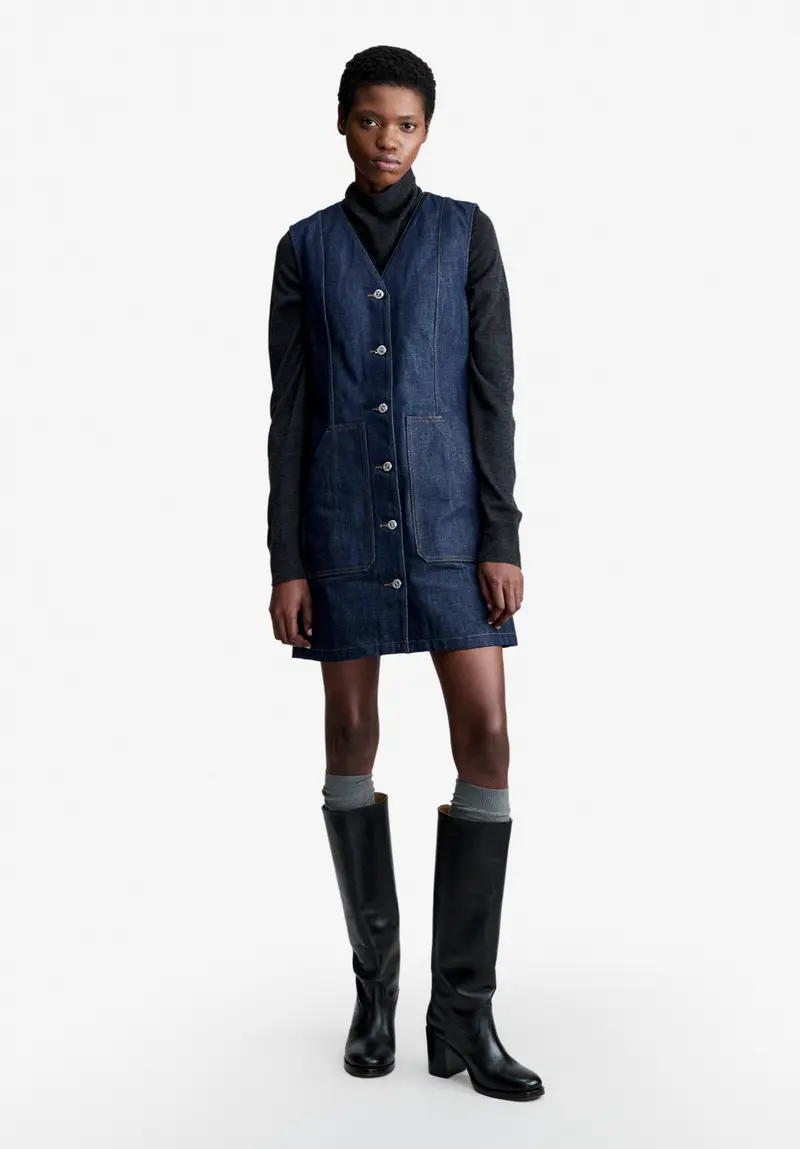 Kleid aus unbehandeltem japanischem Denim
