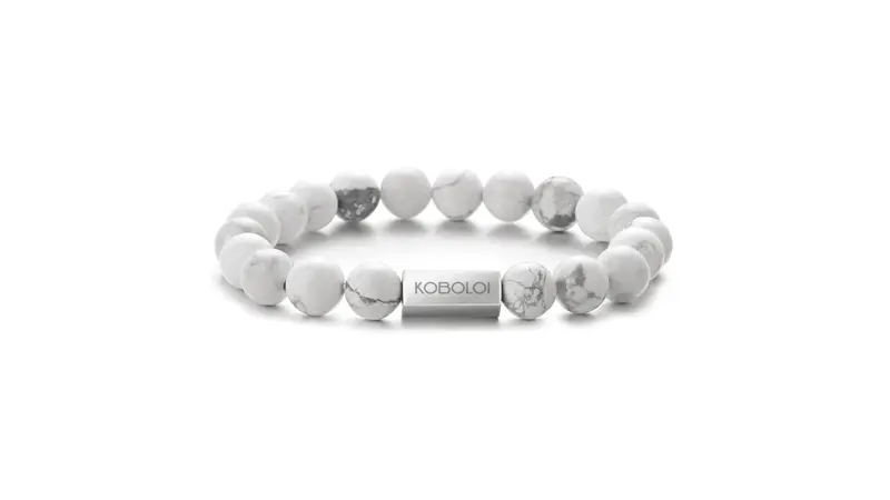 KOBOLOÏ Bracelet en perles de pierres naturelles Howlite