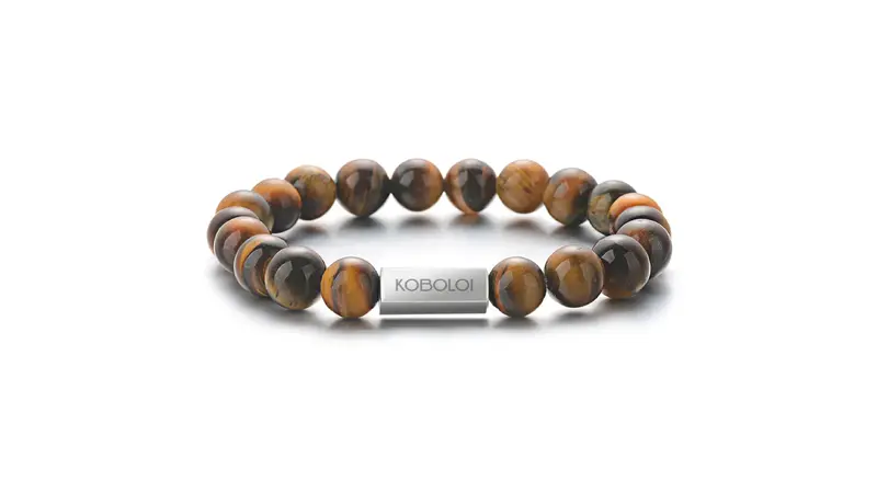 KOBOLOÏ Bracelet en perles de pierres naturelles Œil de Tigre