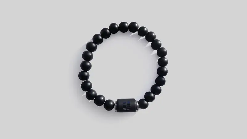KOBOLOÏ Bracelet en perles de verre Noir