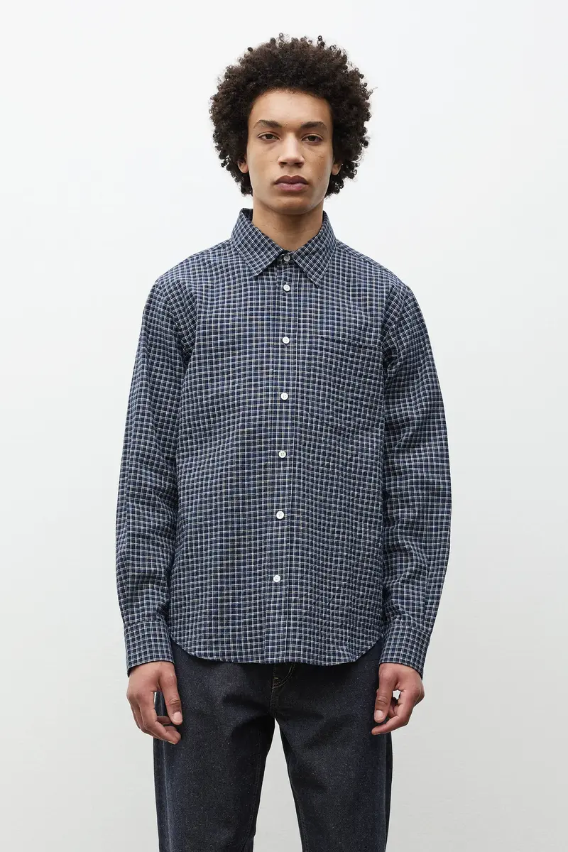 Kongshoved Check Relaxed Shirt - Dark Navy Check
