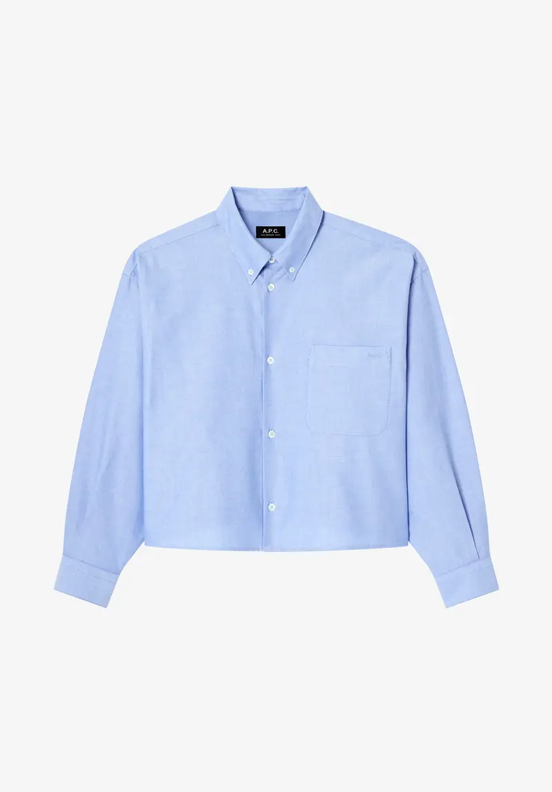Kurzes hellblaues Oxford-Hemd