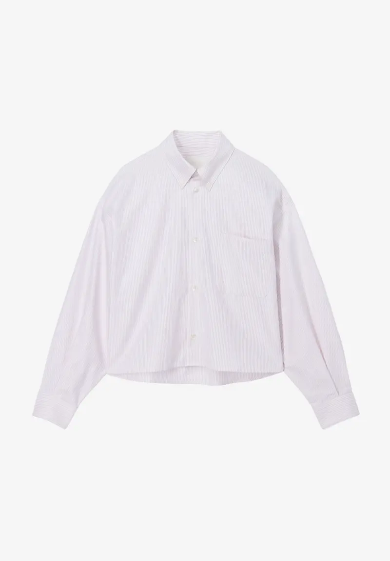 Kurzes lilafarbenes Oxford-Hemd