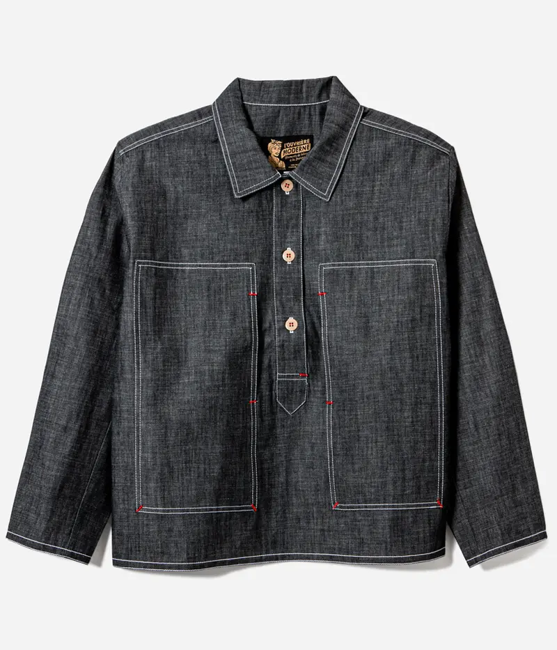 La chemise femme «Arromanches» denim chambray foncé
