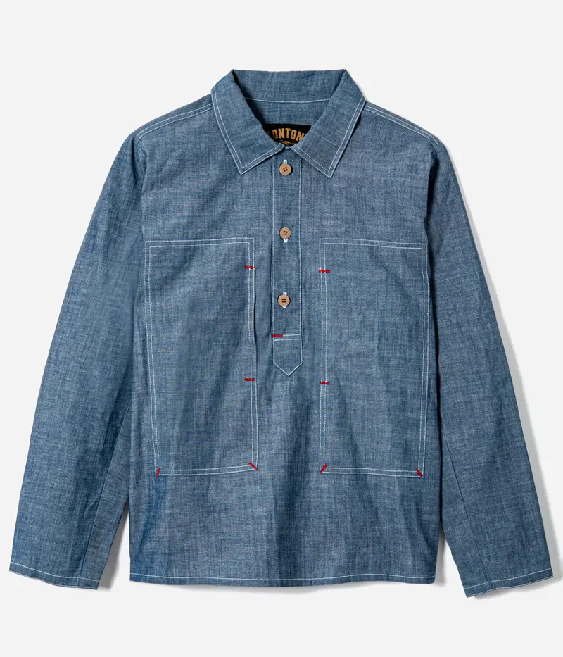 La chemise homme «Arromanches» denim chambray clair