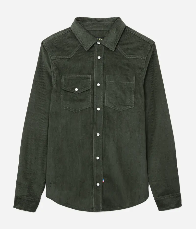 La chemise «Jimmy» velours Olive