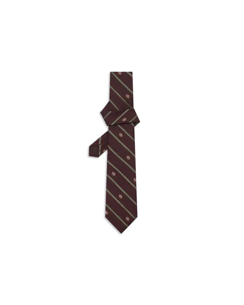 La Cravate Soie Rayure Monogramme