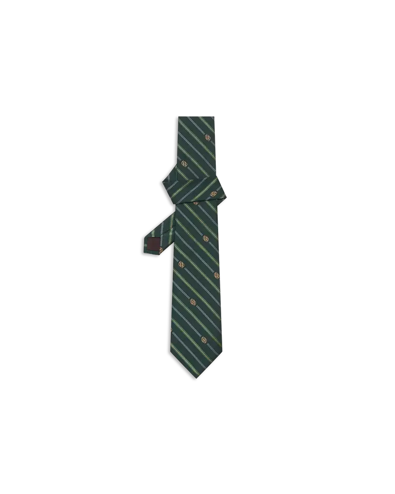 La Cravate Soie Rayure Monogramme