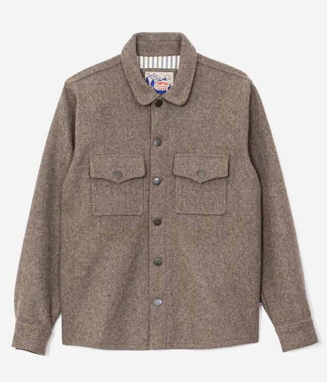 La sur-chemise «Émile» laine vierge marron