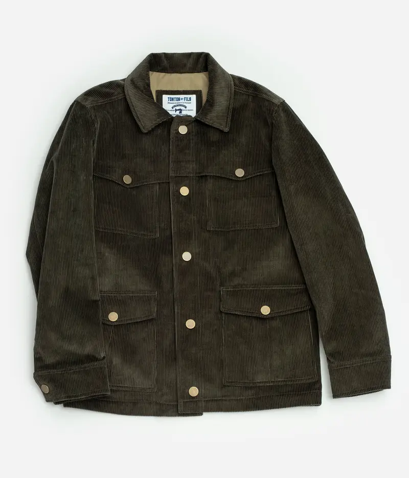 La veste «Achille» velours olive