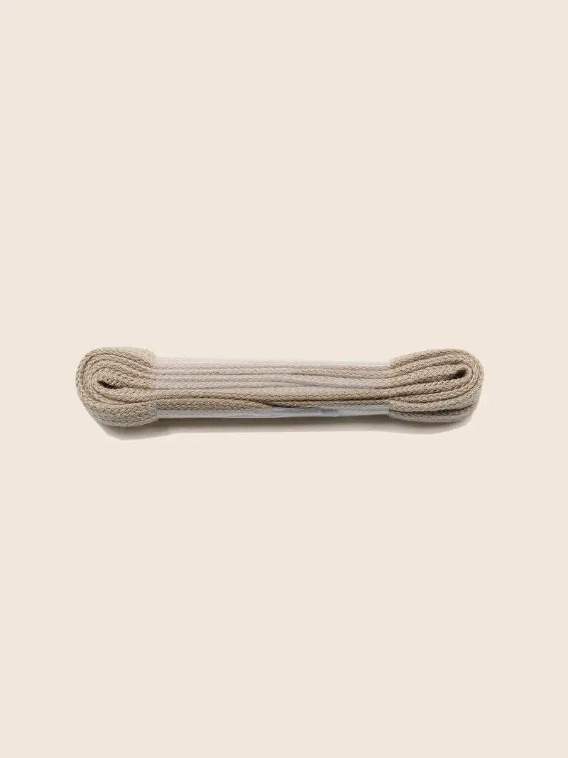Lacets plats coton beige