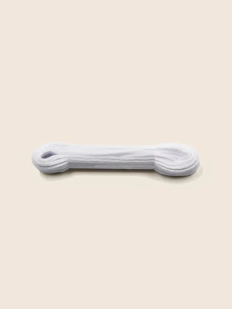 Lacets plats coton blanc