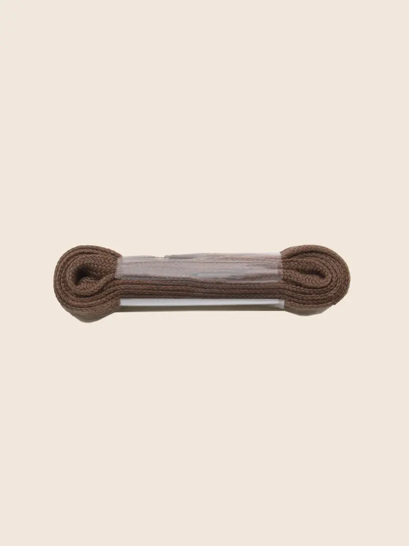 Lacets plats coton marron