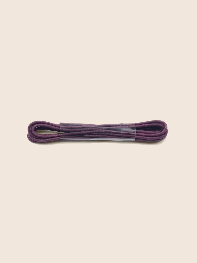 Lacets ronds cirés coton bordeaux