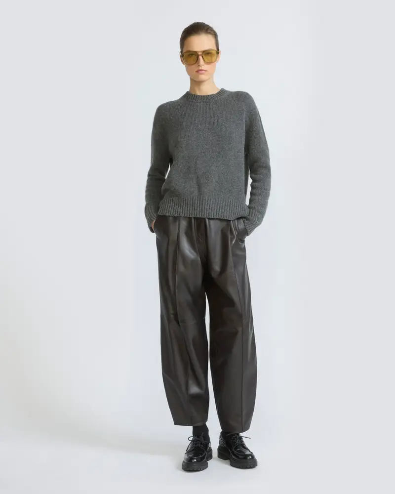 Lambskin leather balloon pants