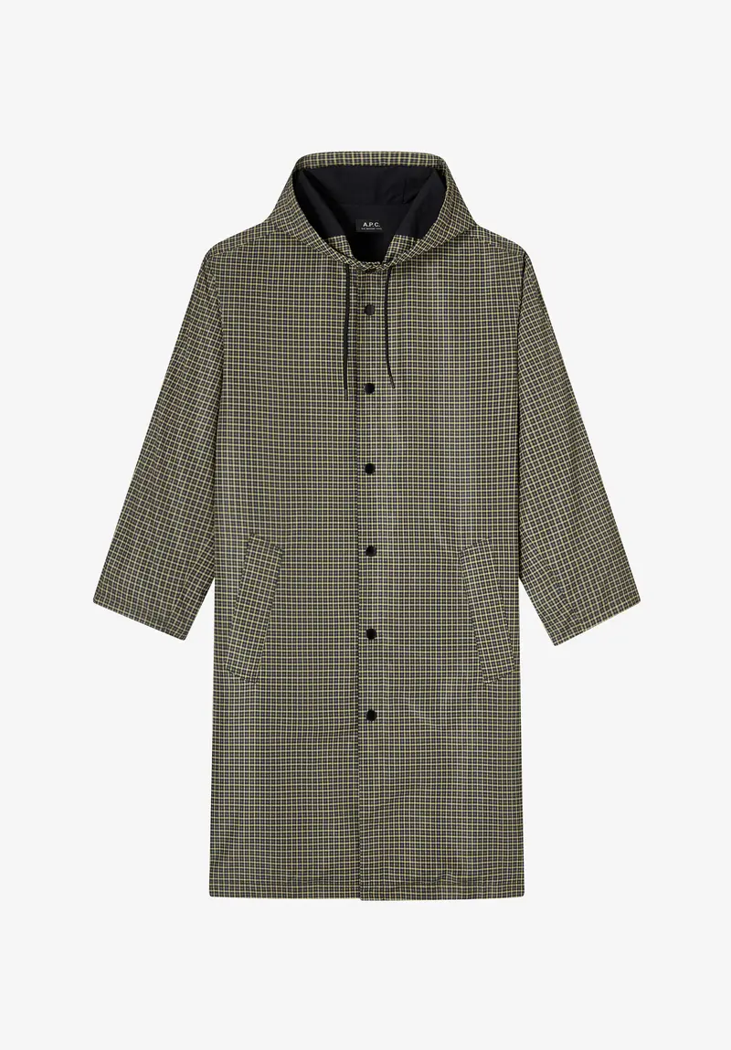 Lange und weite khakifarbene Parka