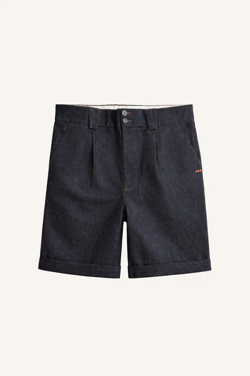 Later - Bermuda denim brut - bleu nuit
