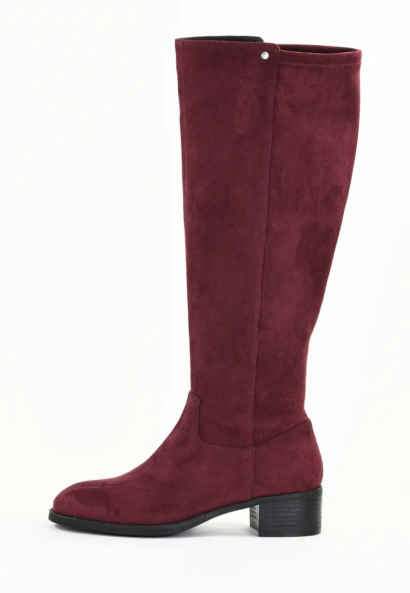LAVANDE - Bottes Hautes en Suédine Bordeaux
