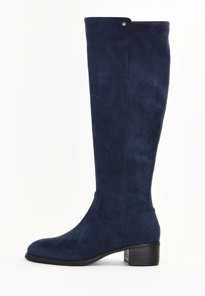 LAVANDE - Bottes Hautes en Suédine Marine
