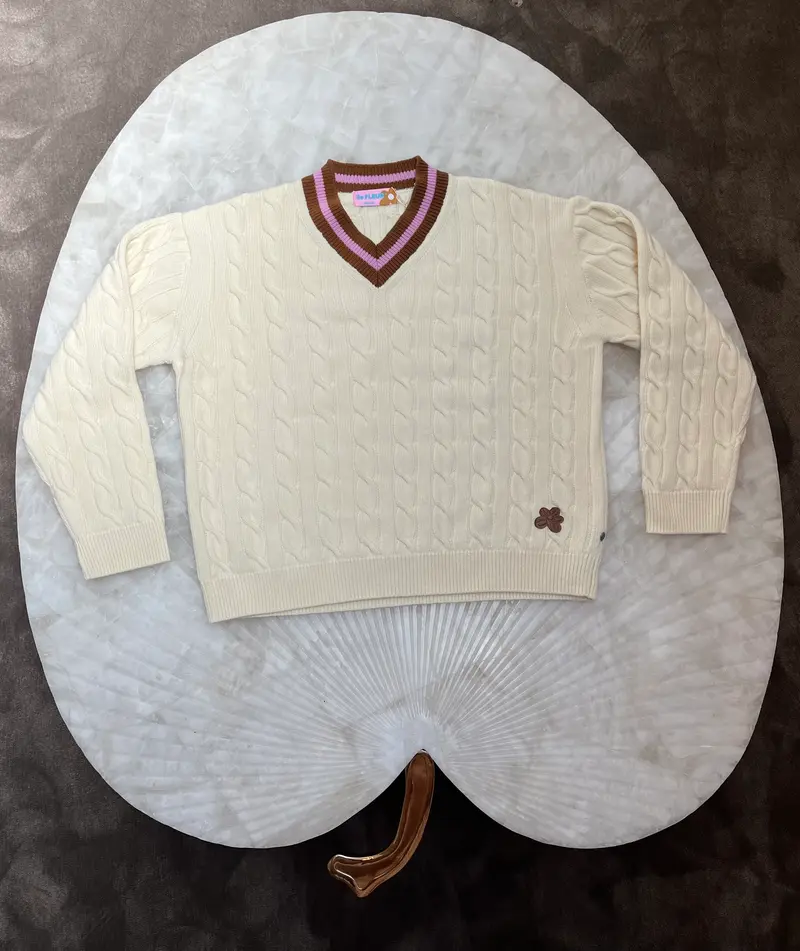 Le Fleur* Wimbledon Sweater Cream