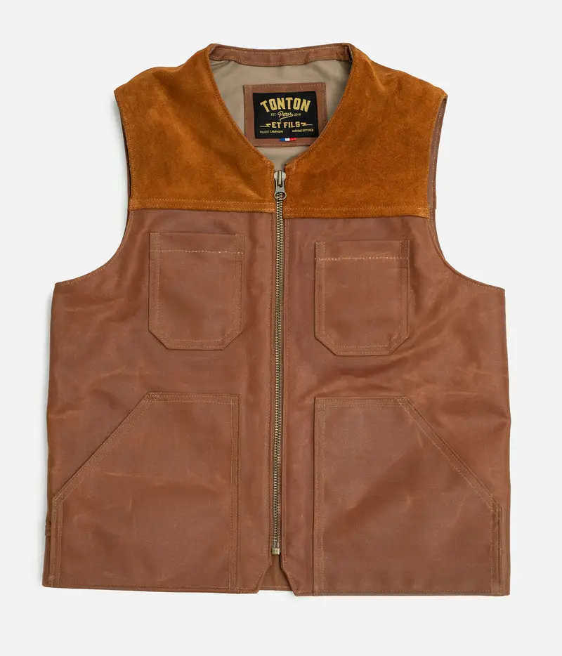 Le gilet «Gaston» waxé camel