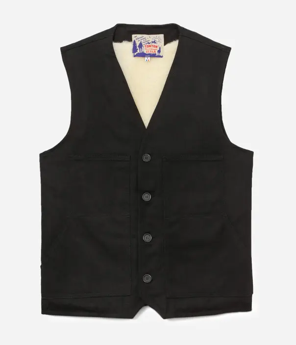 Le gilet «Jeannot» doublé mouton - Noir