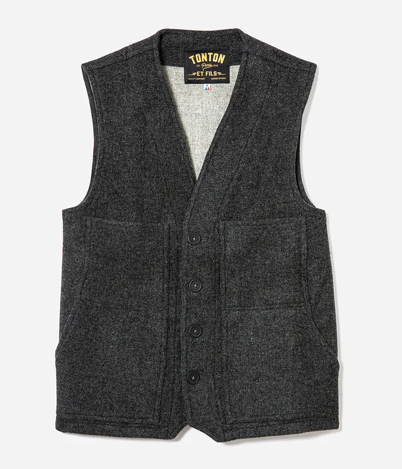 Le gilet « Jeannot » en laine gris