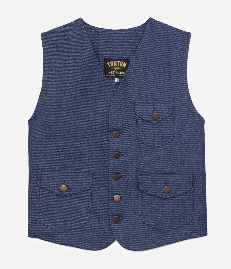 Le gilet «Raoul» indigo