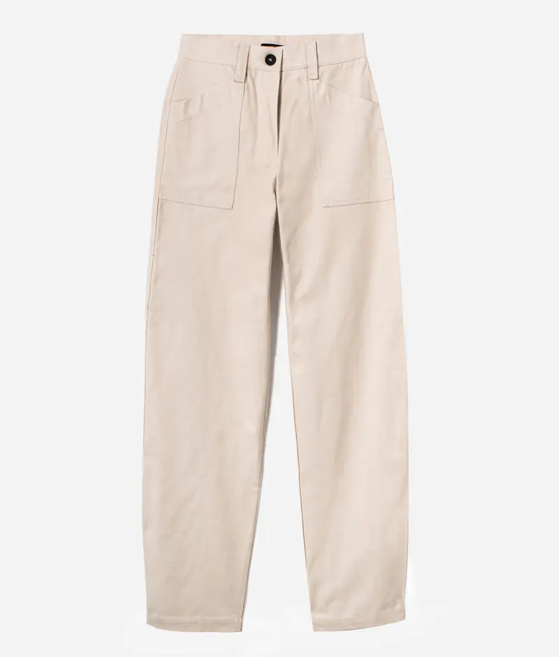 Le pantalon femme «Louv 001» canvas écru naturel de l'Ouvrière Moderne