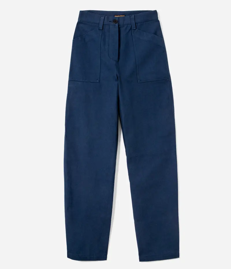 Le pantalon femme «Louv 001» canvas marine de l'Ouvrière Moderne