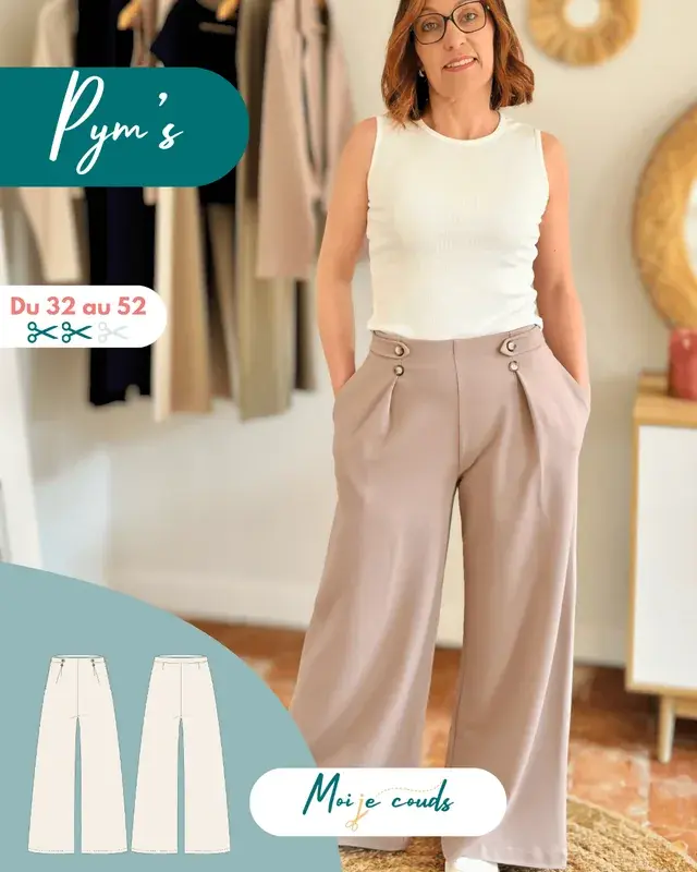 Le Pantalon Pym’s - Patron PDF Femme du 32 au 52