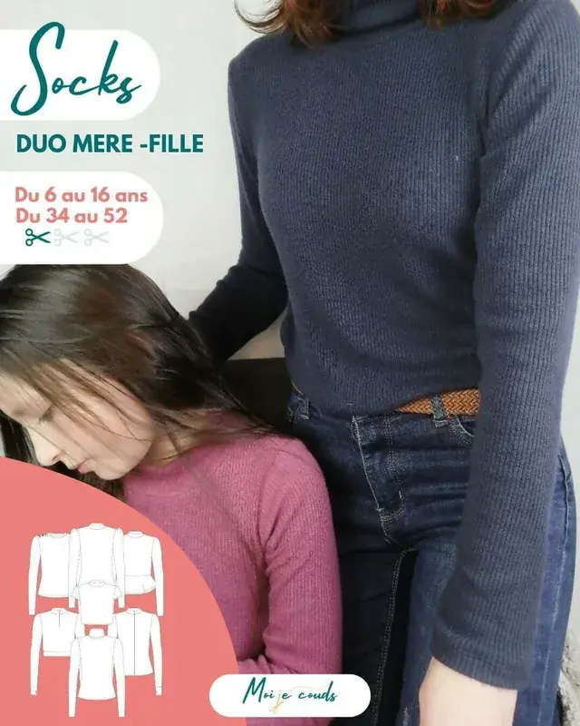 Le Pull Socks duo Femme 34-52 / Fille 6-16 ans