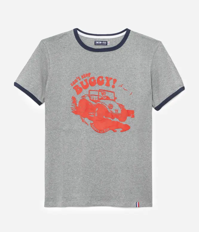 Le tee-shirt «Can’t stop Buggy» gris chiné et marine