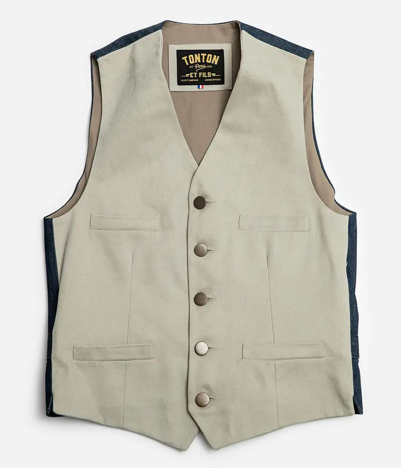 Le veston «Auguste» stone denim (5 boutons)