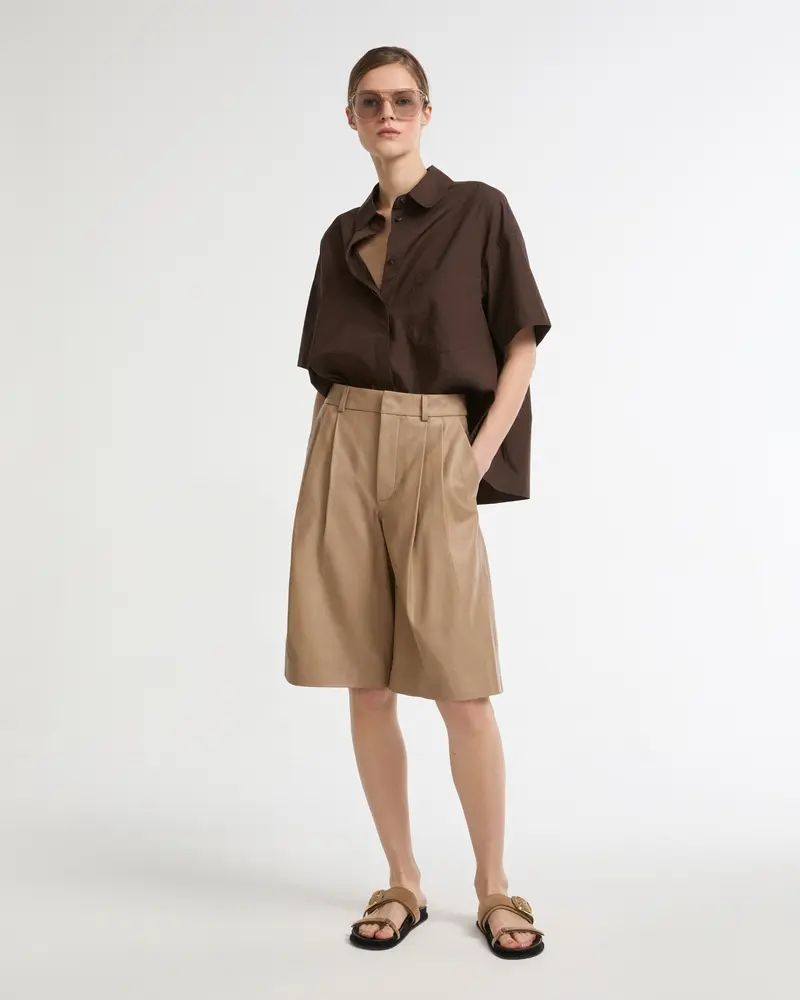 Leather Bermuda shorts