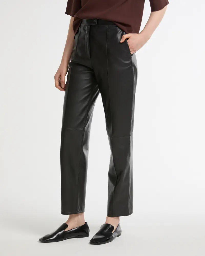 Leather tailored trousers