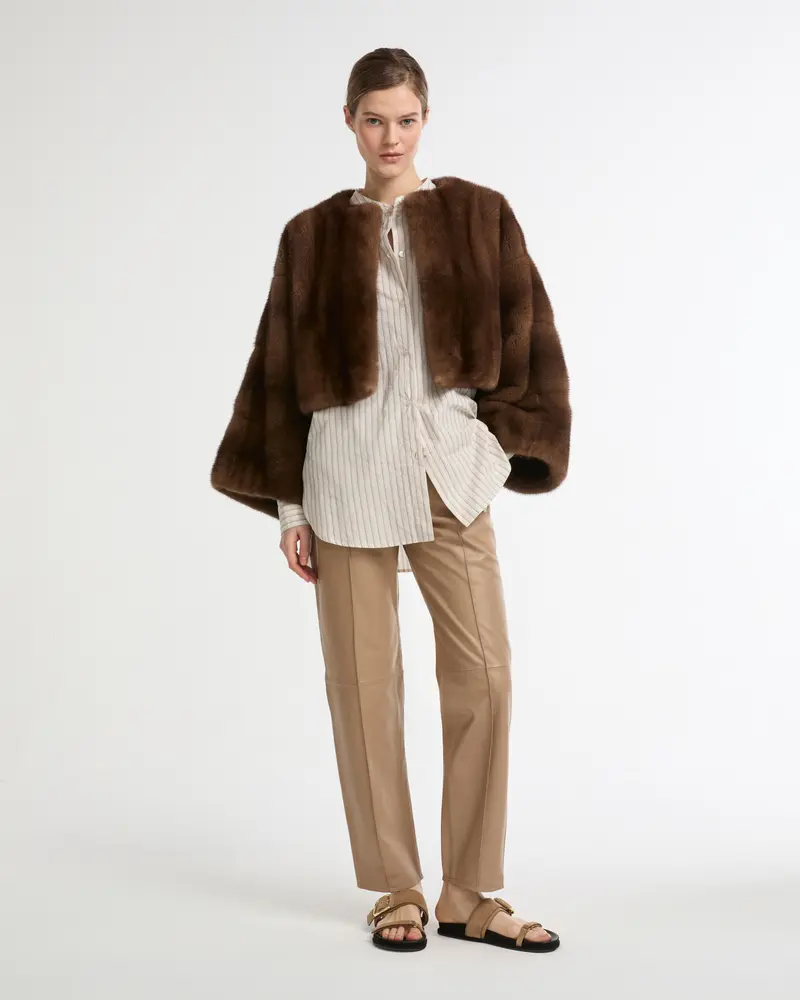 Leather tailored trousers
