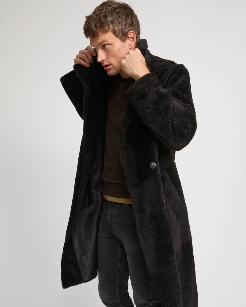Long coat in Lacon shearling lambskin