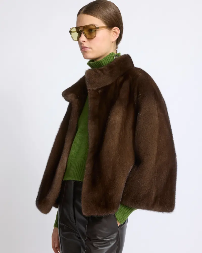 Long-haired mink fur jacket