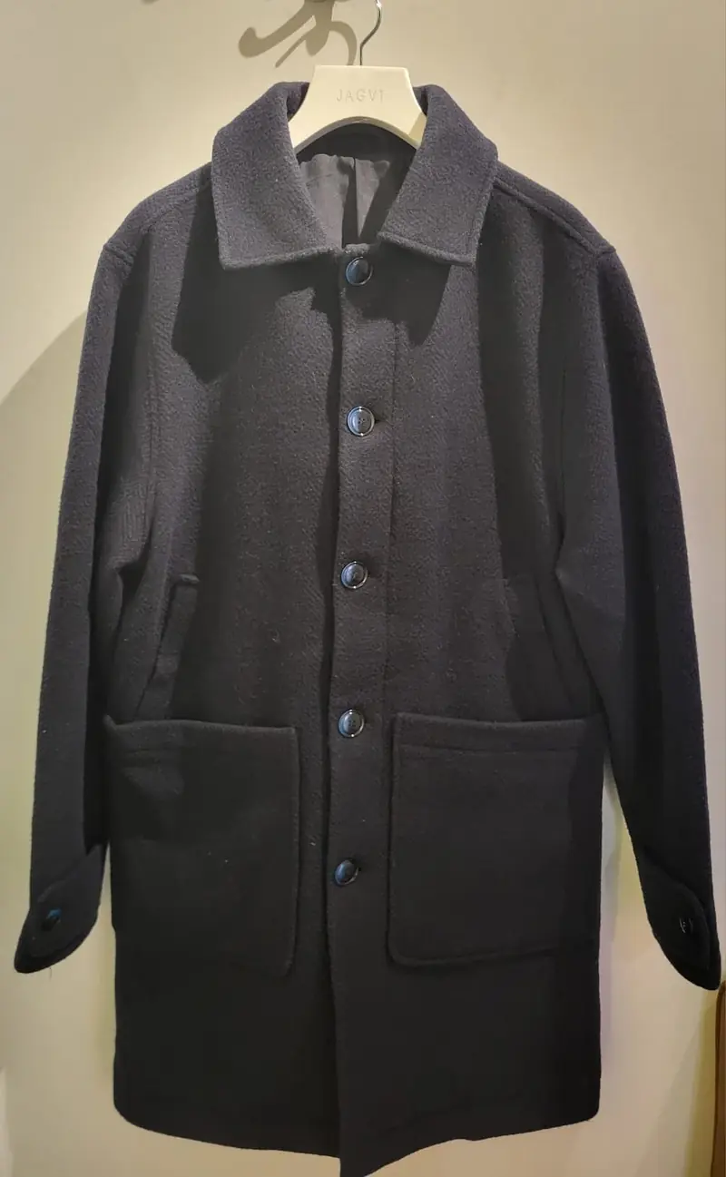 Long Manteau en Laine marine