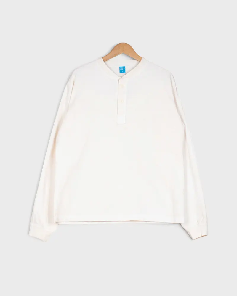 Long Sleeve Heavy Henley Tee P-Natural